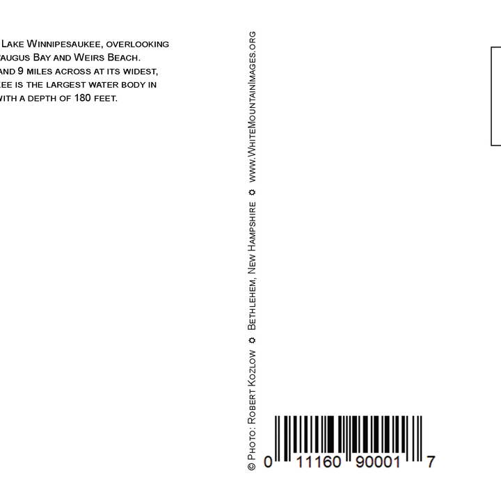 White Mountain Images - Wholesale Postcard - #9185 Lake Winnipesaukee Aerial Postcard1