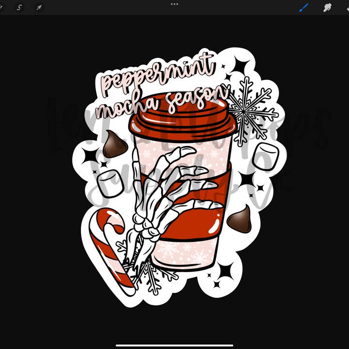 Autocollant de la saison du moka à la menthe poivrée pour la vente par Lem&Lollipops Supply Co. LLC