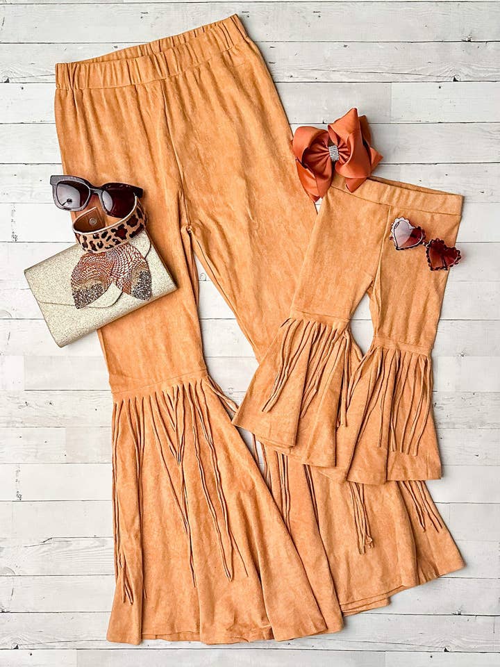 The Hair Bow Company - Wholesale Mommy & Me Sets - Mommy & Me Camel Fringe Pants