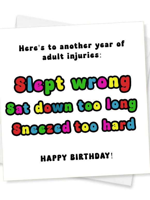 Tarjeta de cumpleaños: Por otro año de lesiones de adulto para venta al por mayor de Jeevesy Cards