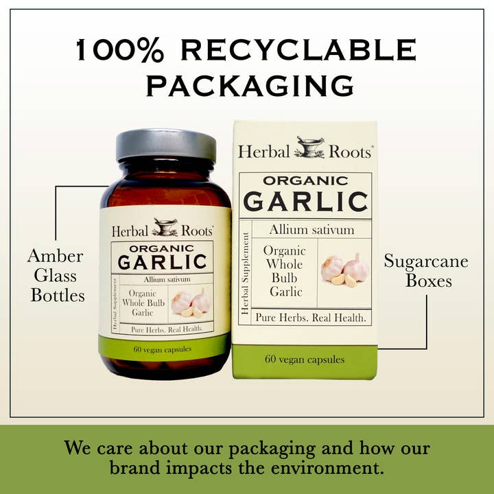 Herbal Roots - Wholesale Oral Supplement/Vitamin - Herbal Roots Organic Whole Bulb Garlic Capsules