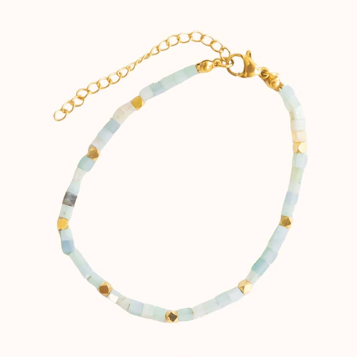 Pulseira de Amazonita Dourada por atacado de Blue Buddha Jewelry