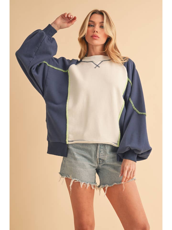 AEMI + CO - Wholesale Knit Sweater - Women's - 999FK Nya Colorblock Sweater13