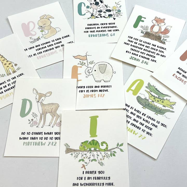 ABC Scripture Cards for Kids for wholesale by Hugs and Kisses XO