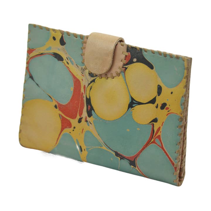 Lao Passport Wallet - Marbled Leather for wholesale by STUDIO CALEIDOSCOPE