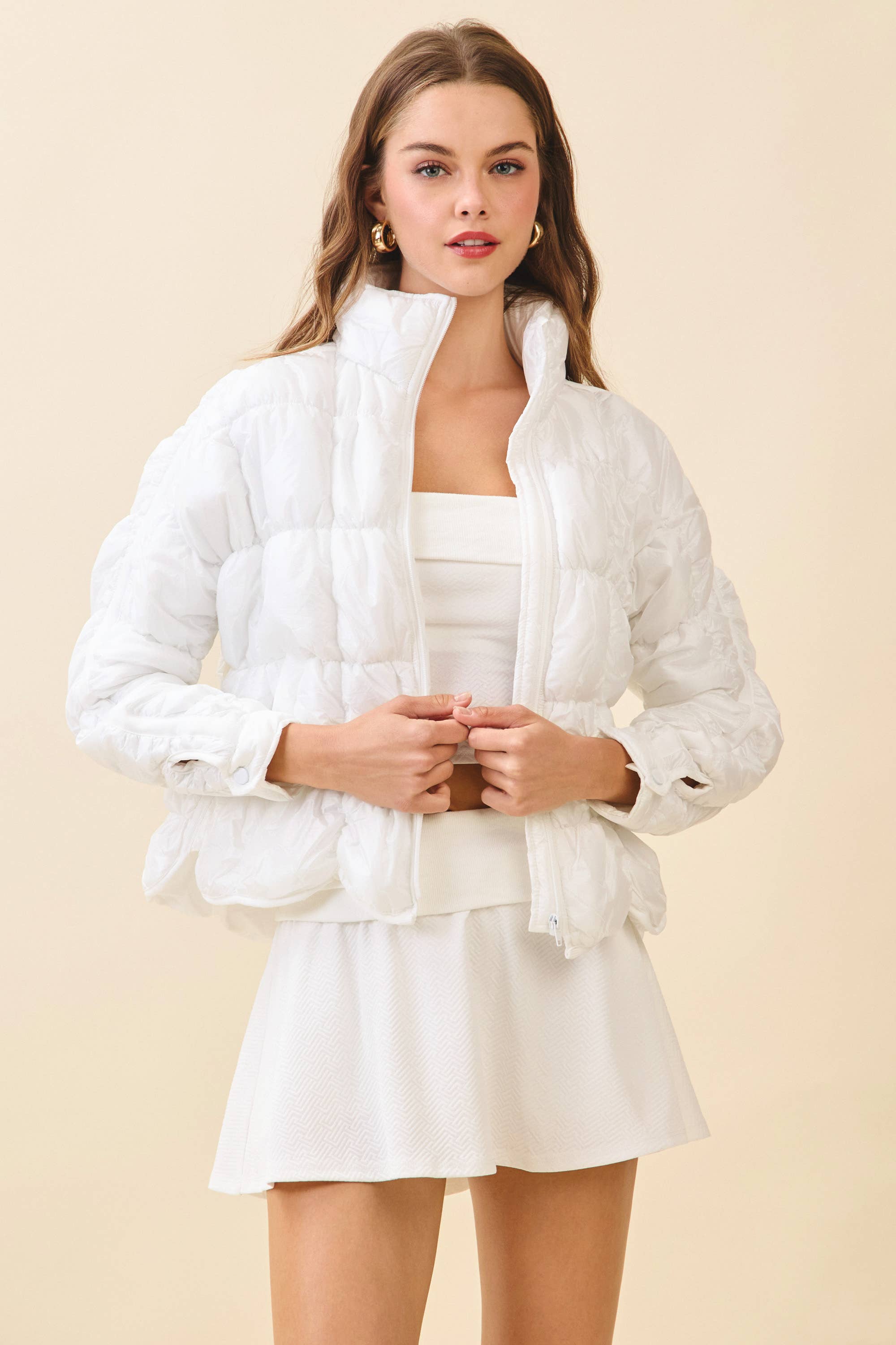 TCEC - Wholesale Puffer Jacket - Women's - CJ6616-Light Weight Quilted Puffer Jacket0