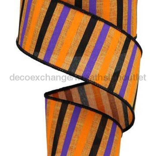 2.5"X10Yd Horizontal Stripe/Royal Talisman/Orng/Purple/Blck RGA12145T for wholesale by DecoExchange