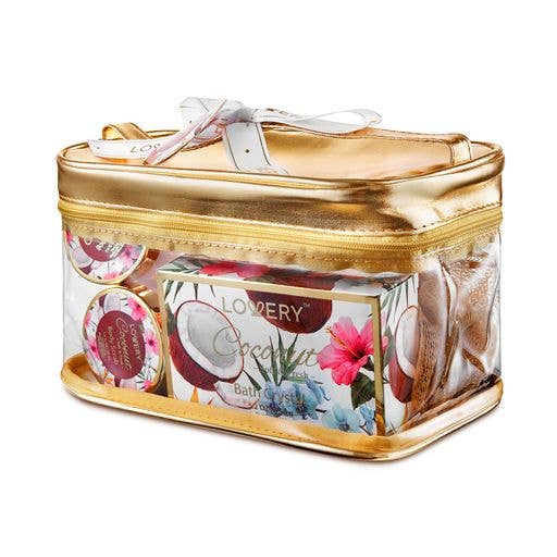 Lovery – wholesale Bath & body set – Bath & Body Gift Set, Coconut Bath Spa Set in Cosmetic Bag