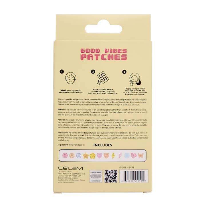PINEAPPLE Beauty - Wholesale Acne/Hydrocolloid Patch - Celavi 45458 Good Vibes Hydrocolloid Patches - 12