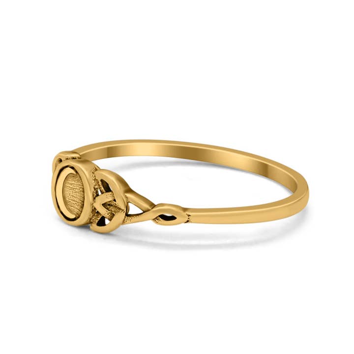 Gul Tone, Sterling Sølv Petite Dainty Celtic Crescent Moon Band for engroshandel på Faire2