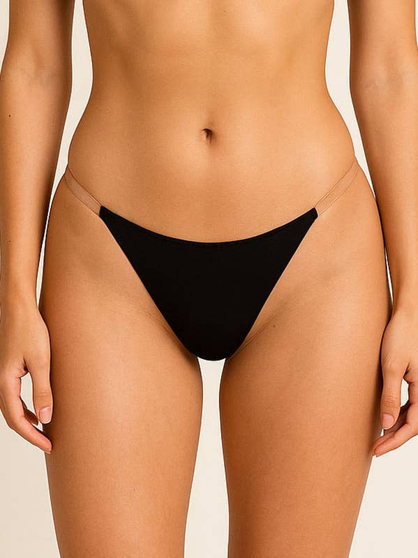 Perizoma tagliato al laser con fasce laterali trasparenti-90073-THG-S-4431 per la vendita all'ingrosso da parte di Best Underwear Line