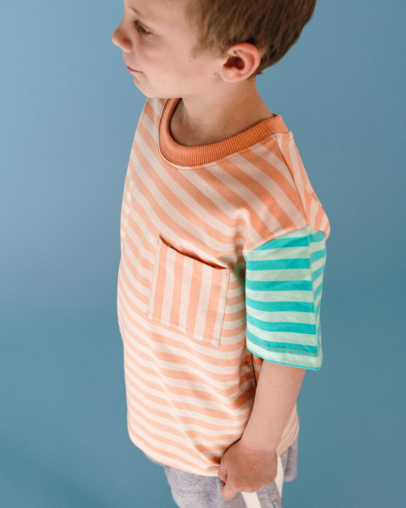 PRINTED STRIPE SHORT SLEEVE T-SHIRT for wholesale on Faire1