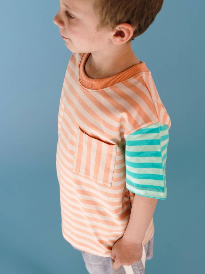 PRINTED STRIPE SHORT SLEEVE T-SHIRT for wholesale on Faire1