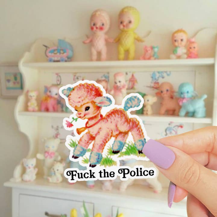 Pretty Toxic Stickers - Wholesale Sticker - Cute Kitsch Lamb Sticker, ACAB Fuck the Police, Funny Retro
