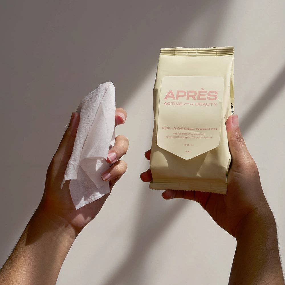 Après Beauty - Wholesale Face & Body Wipes - Cool + Glow Facial Towelettes Trio Pack3