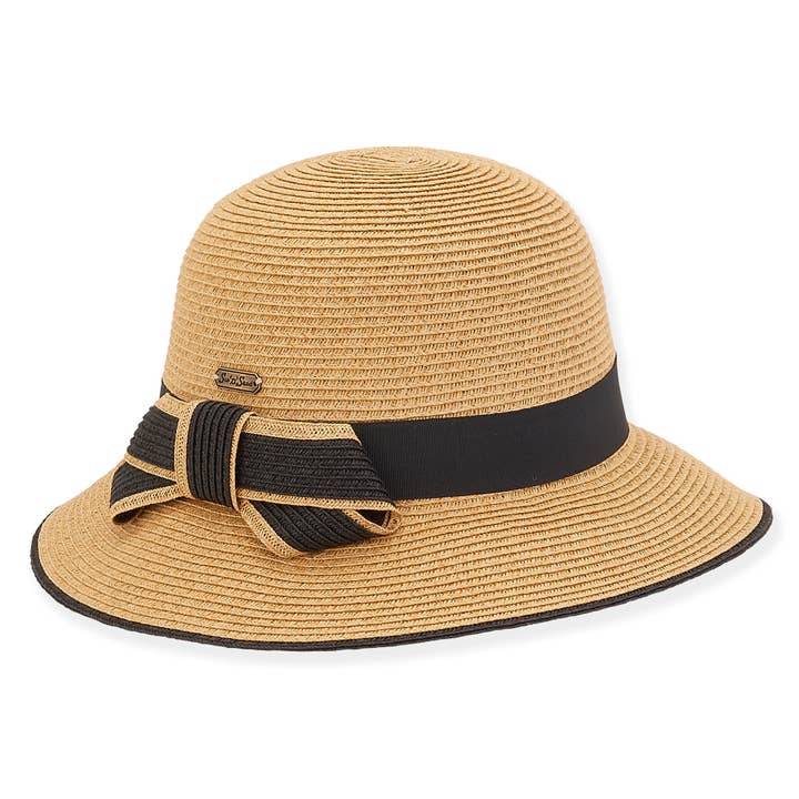 Chapeau seau en papier tressé, bord 2,75" pour la vente par Headwear & Handbag Collections by Sun 'N' Sand