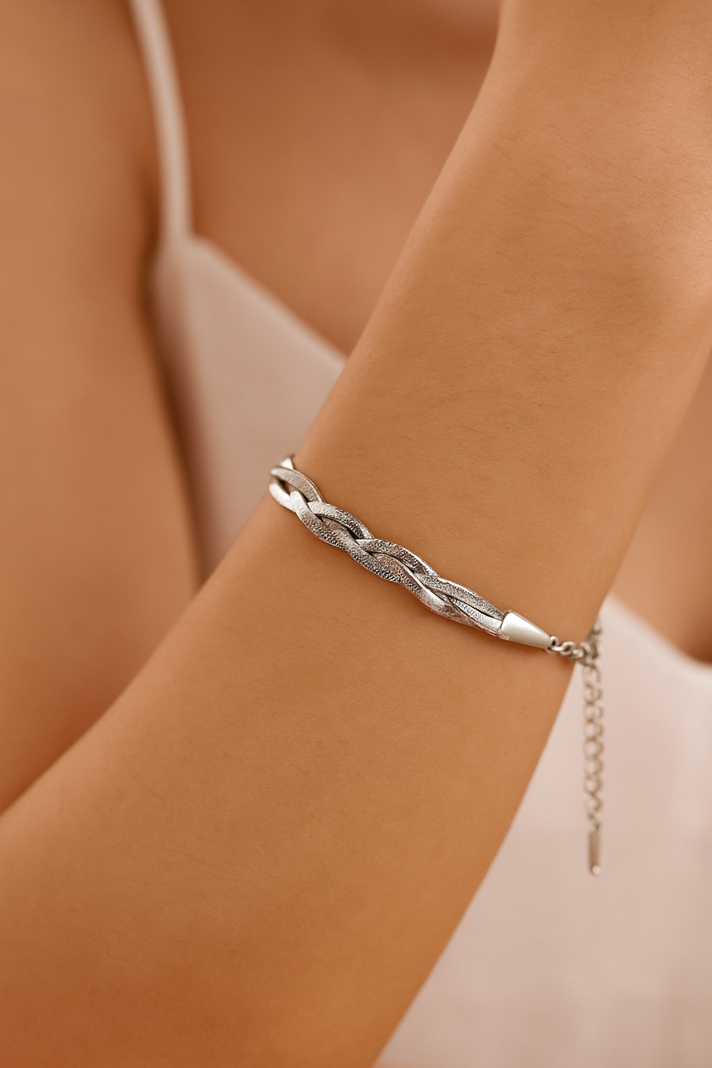 Gemscape UK - Vente Bracelets maillon et chaîne - Bracelet Chaîne Serpent Argent Torsadé pour Femme – Ajustable7