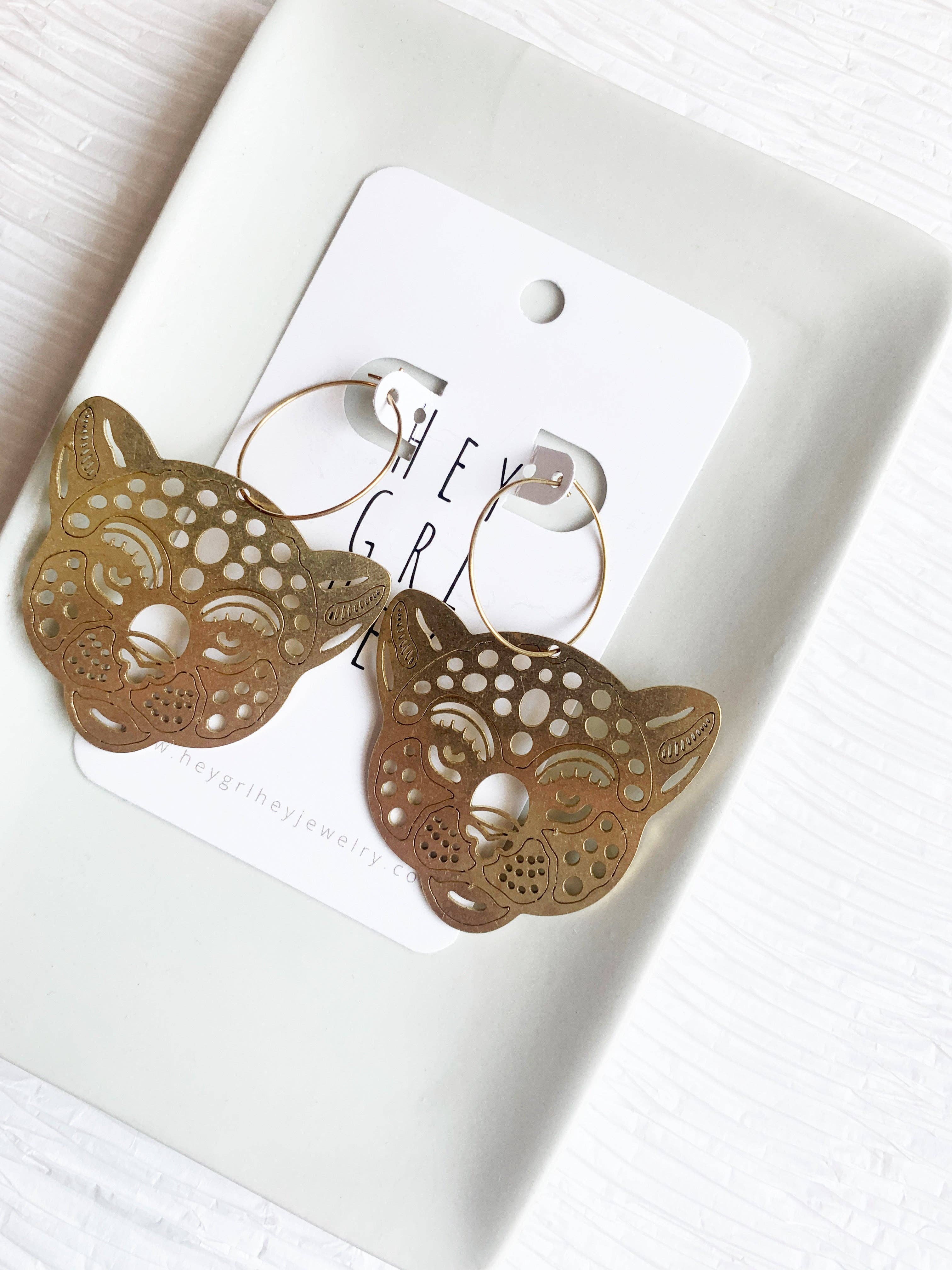 Hey Grl Hey Jewelry - Wholesale Dangle Earrings - The Leopard Hoops2