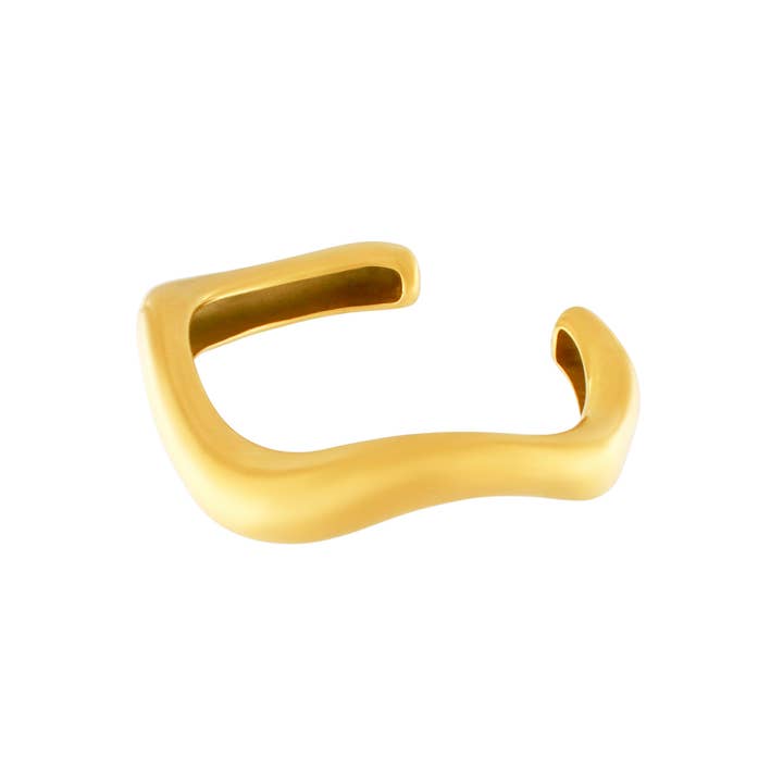 Pulseira de Punho Orgânica Escovada à Prova de Água Courage com Banho de Ouro 18K por atacado de Dansk Copenhagen