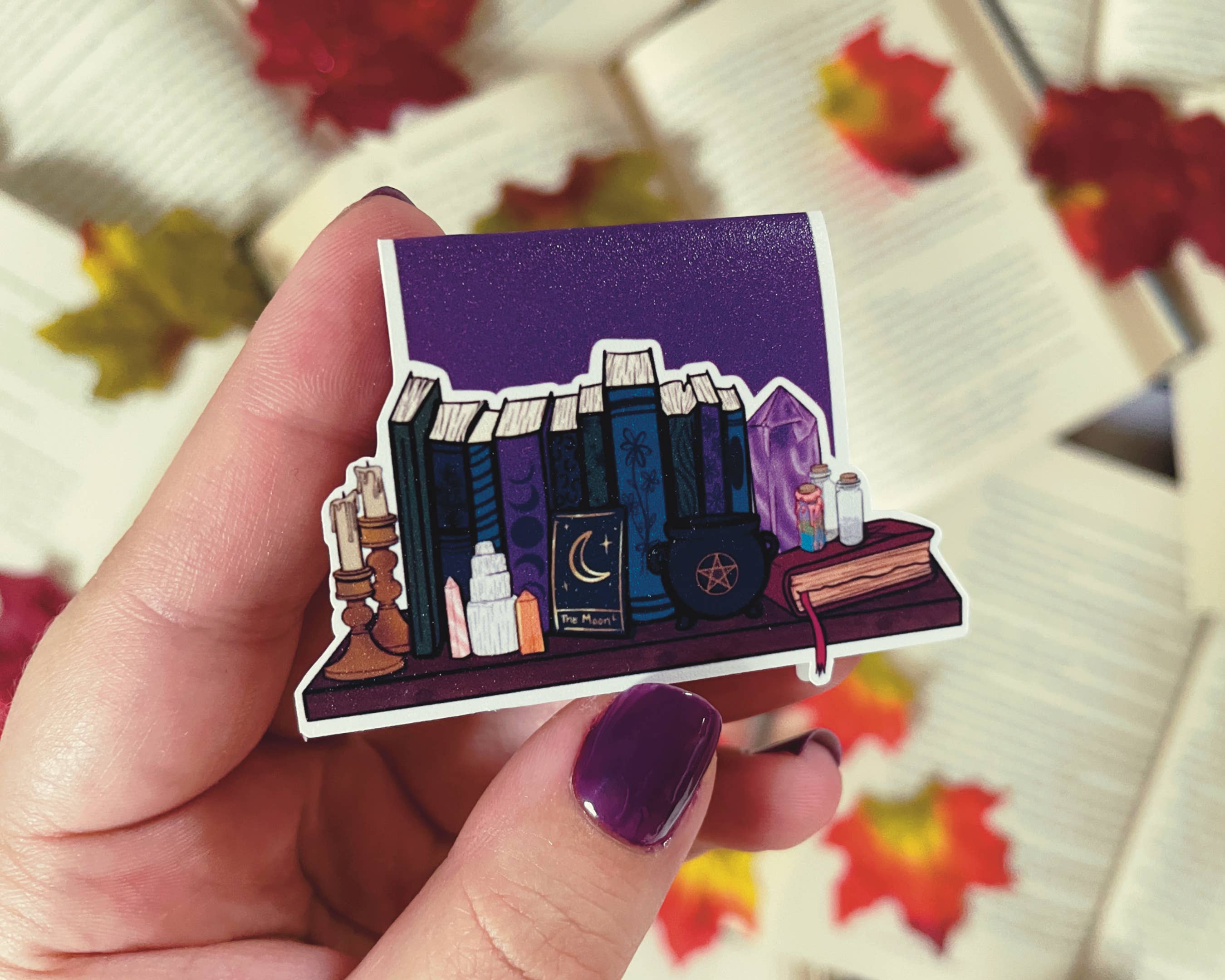 The Peachy Polka Dot - Wholesale Bookmark - Witchy book shelf magnetic bookmark, Wiccan bookshelf