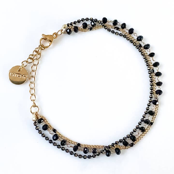 Bracelet triple Noir infini pour la vente par LITCHI