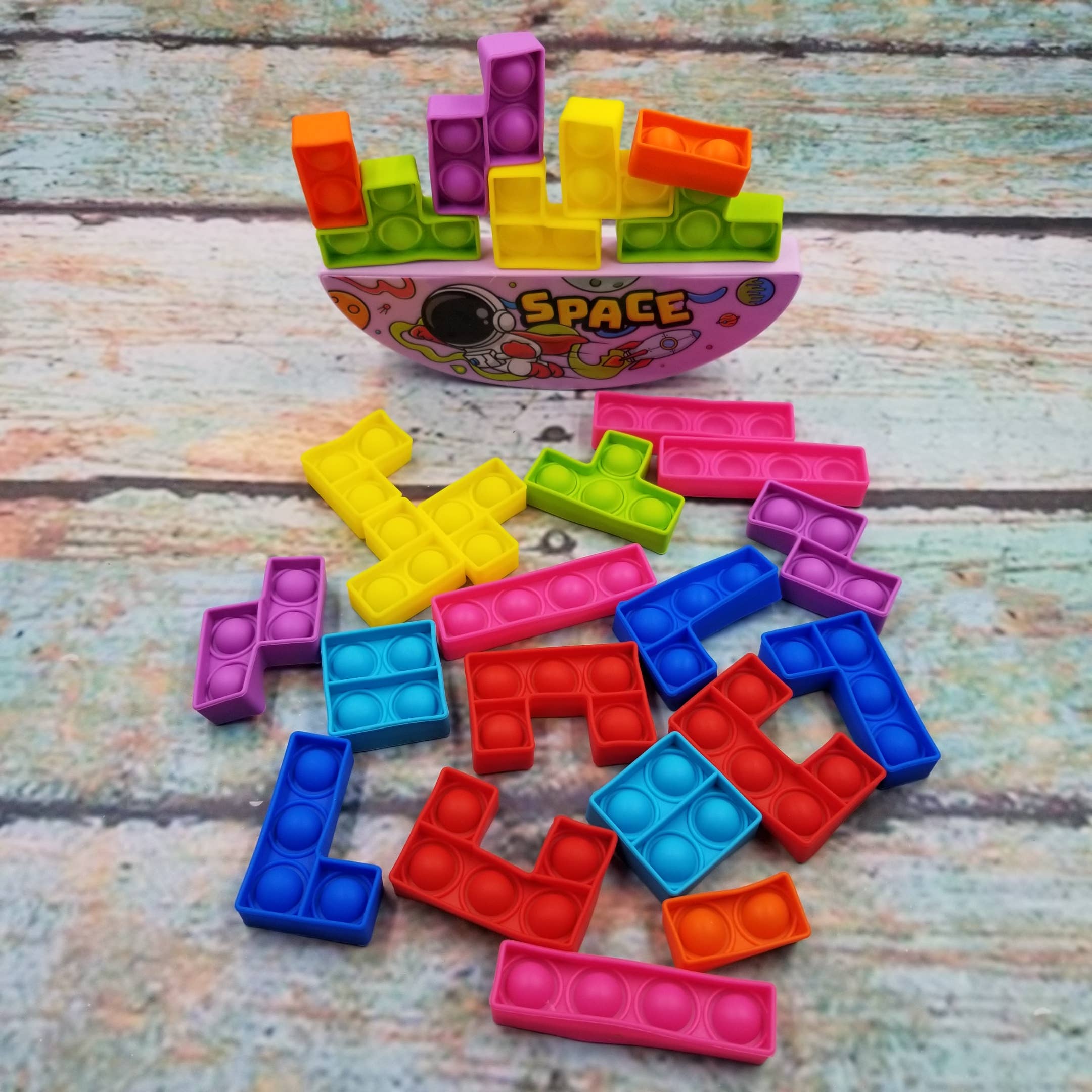 MIAS SHOP - Wholesale Fidget Toy - Kids - Tetris Building Blocks Game Pop Push Bubble Fidget Toy1