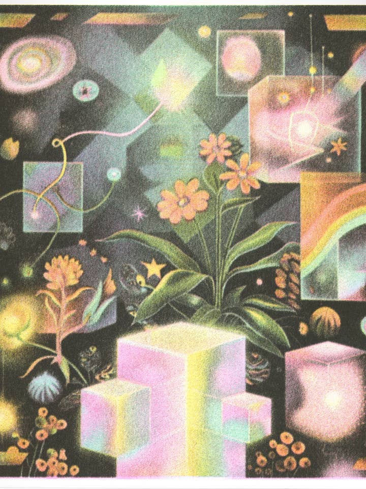 Modern Geometries Risograph Print for wholesale by Back of Beyond Press