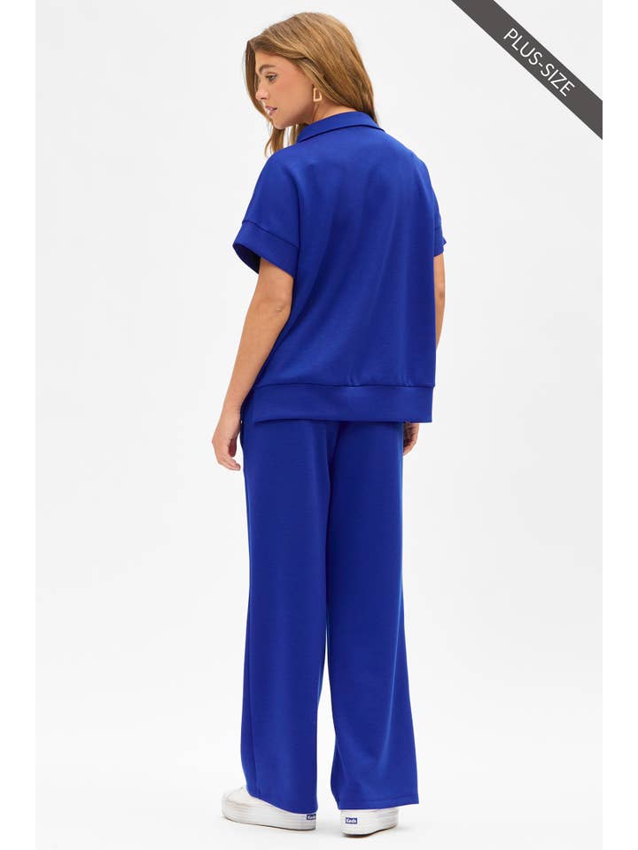 Dear Scarlett - Wholesale Lounge Set - Women's - PLUS SIZE Quarter Zip + Pants Modal Set TRVSET-CATALINAP11