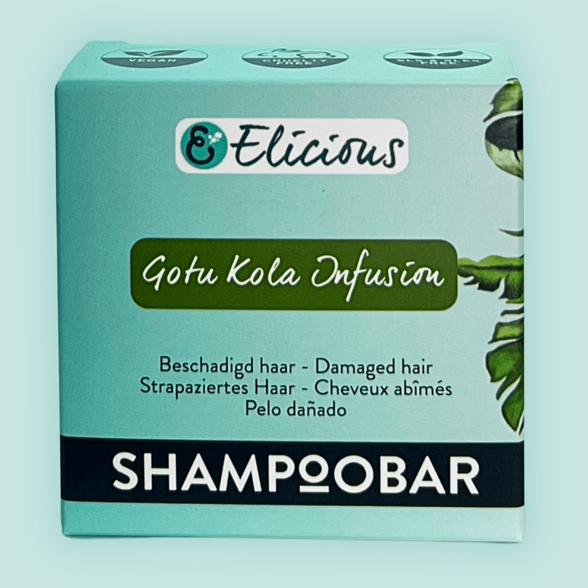 Elicious - Vendita all'ingrosso Shampoo a saponetta/solido - Shampoobar Infuso di Gotu Kola - ripara i capelli danneggiati2