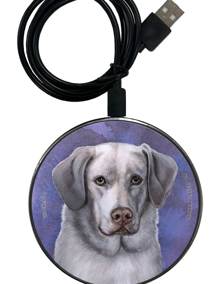 Labrador Retriever Am Slvr Frnt Face - Carregador de Telemóvel Zoomies por atacado de Pet Gifts USA, LLC