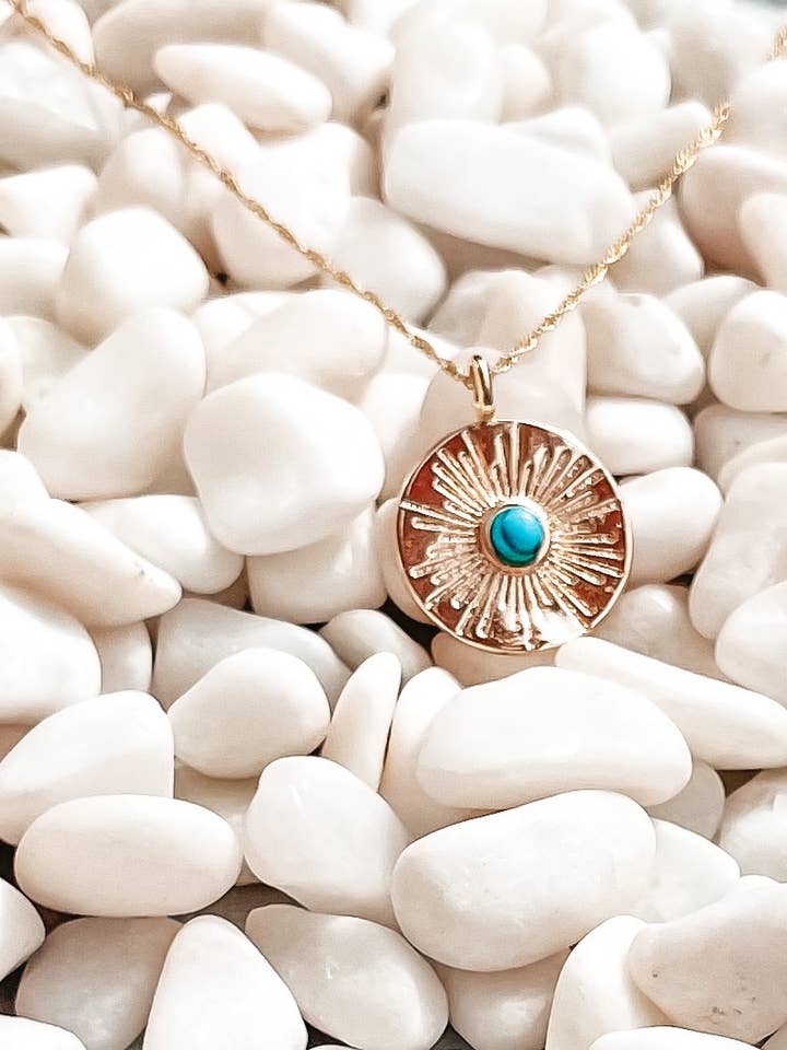 Tate Necklace - Turquoise for wholesale by HelloSimple Jewelry