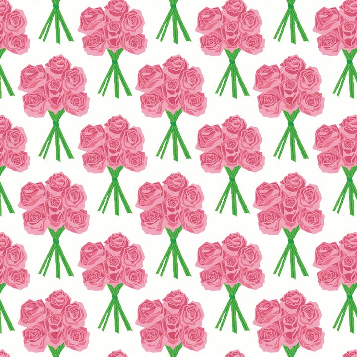Pink Roses Wrapping Paper for wholesale by Corrina Ann Art