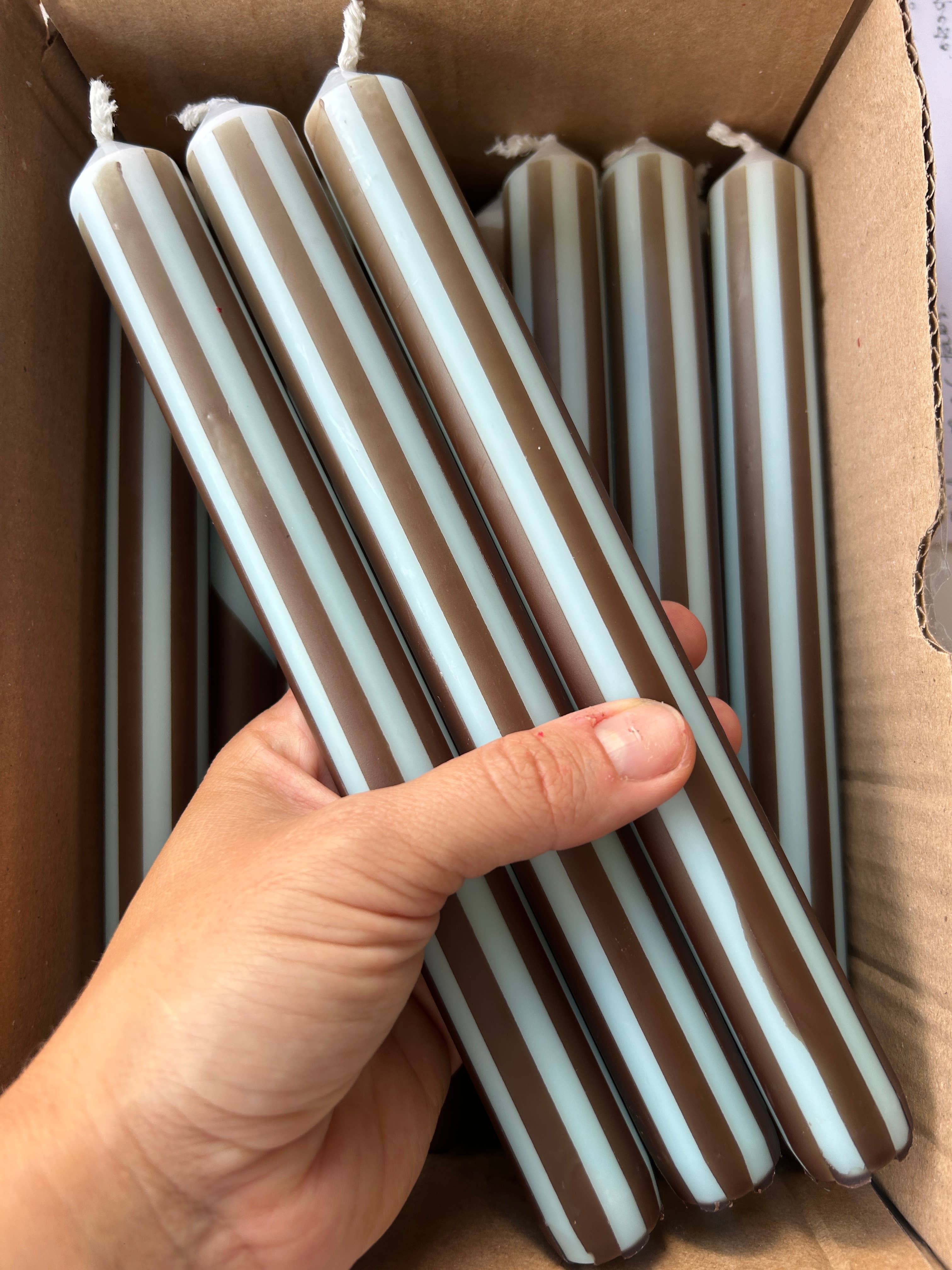 The Colour Emporium - Vente Bougies/bougeoirs coniques - RAYURES D'AUTOMNE INDIVIDUELLE16