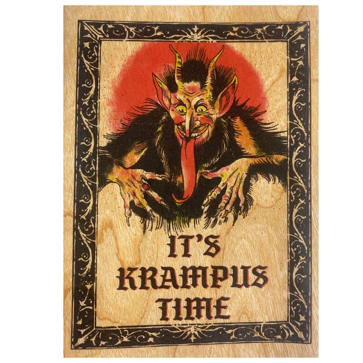Spitfire Girl - Wholesale Christmas Card - Wood Card Folding - Krampus Time