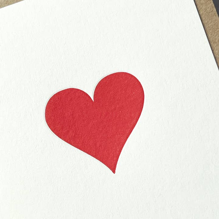 Penguin Ink - Wholesale Love card - Red Heart Letterpress Card | Heart Notecard | Love Card2