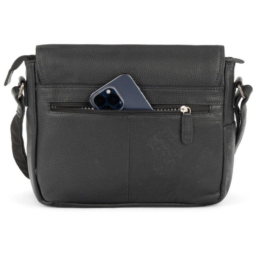 Greenwood Leather USA - Wholesale Messenger Bag - Women's - Smart Messenger Mini Steven 11" Black1
