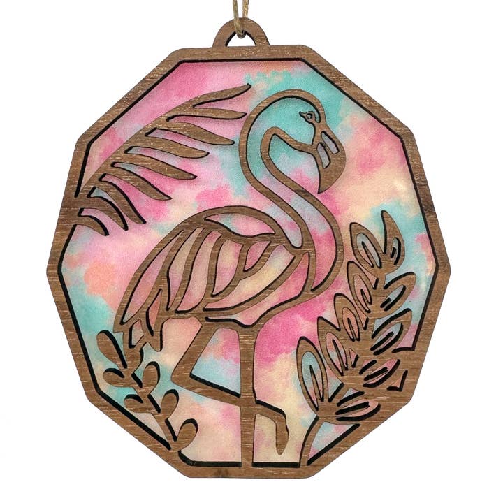 Flamingo Ornament, Tropical Florida Bird Ornament for wholesale by Art by Sharell