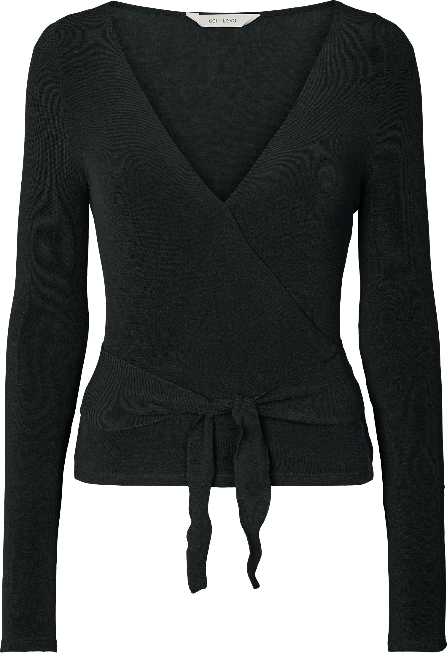 gai-lisva - Vente Haut en maille – femme - Haut cache-cœur en laine Anne - Noir4