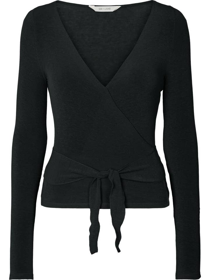 gai-lisva - Wholesale Knit Top - Women's - Anne Wool Wrap Top - Black4