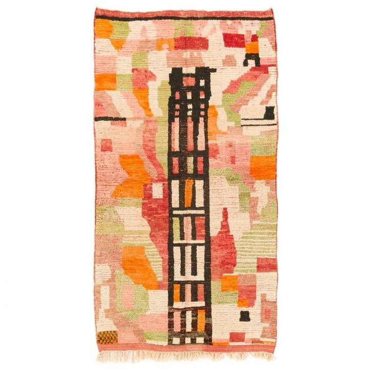 Tapis marocain vintage fait main 148 x 282 cm pour la vente par Benisouk