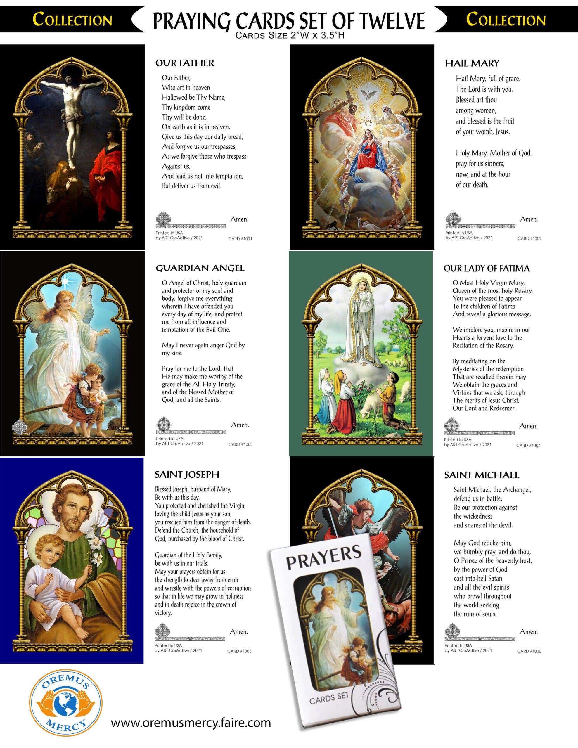 Oremus Mercy - Wholesale Religious Card - Prayer Cards Set (12/pk)1