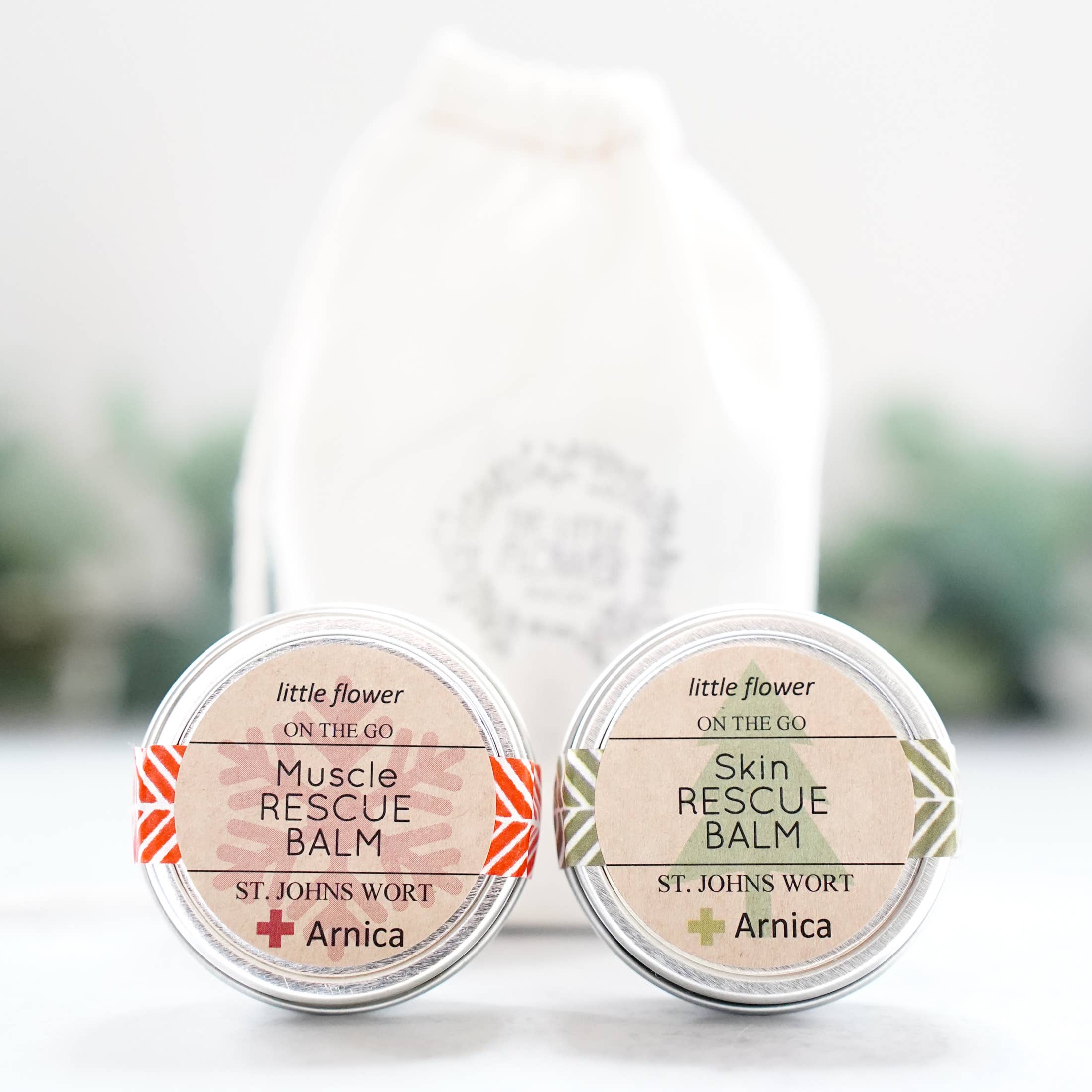 The Little Flower Soap Co - Wholesale Bath & Body Set - Mini Holiday Wellness Gift Set - Muscle & Skin Rescue Balms0