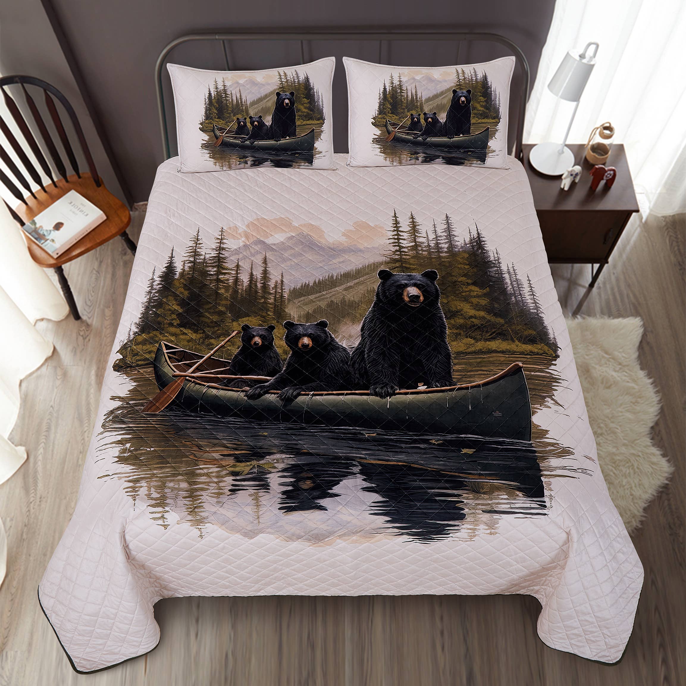 Duke Imports - Wholesale Bedding Set - "Three Bears" Micromink Designer Microfiber Quilt Set1