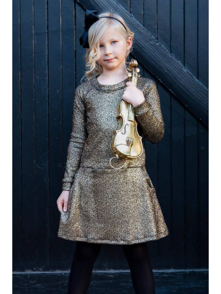 Eva Franco – Engroshandel Kjole - Børn – Darling Kjole - Guld Krystal - Piger2