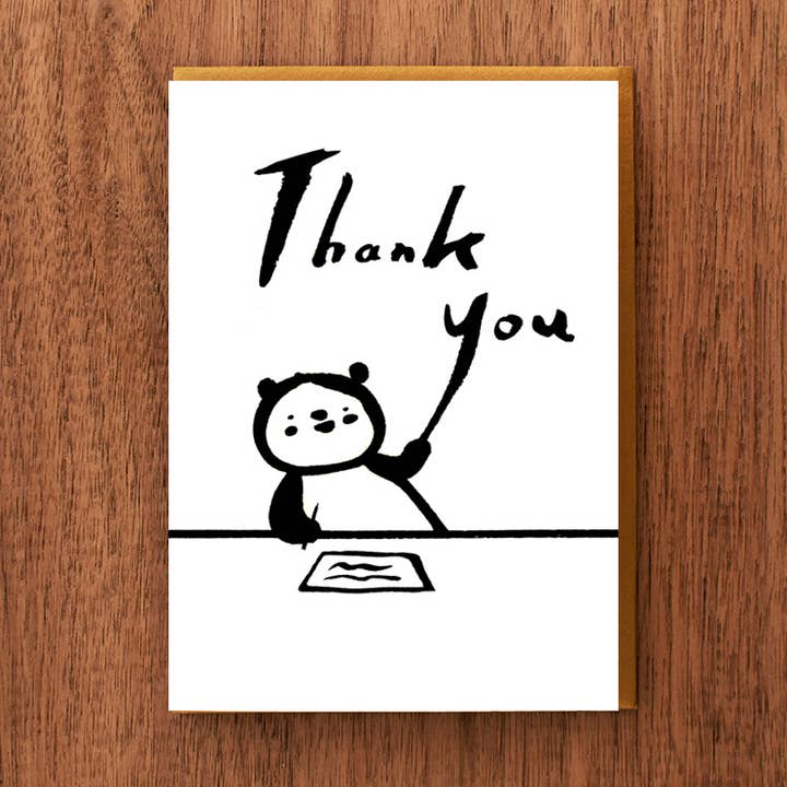 Letterpress Thank You Card: Bear Writing Note for wholesale by Fomato