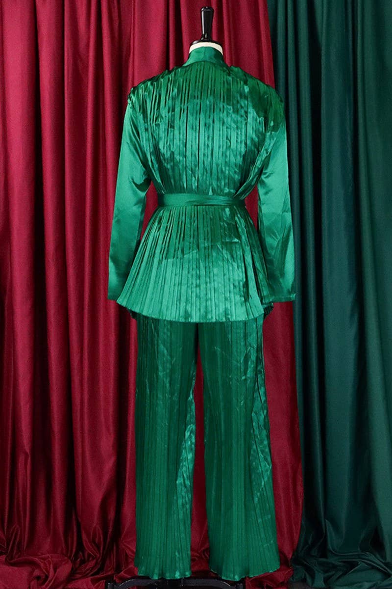 NINEXIS - Wholesale Top & Pant Set (NOT Loungewear) - Women's - CWSTB0523_PLUS SIZE  LACE UP SHIRT  TROUSERS TWO-PIECE SET3