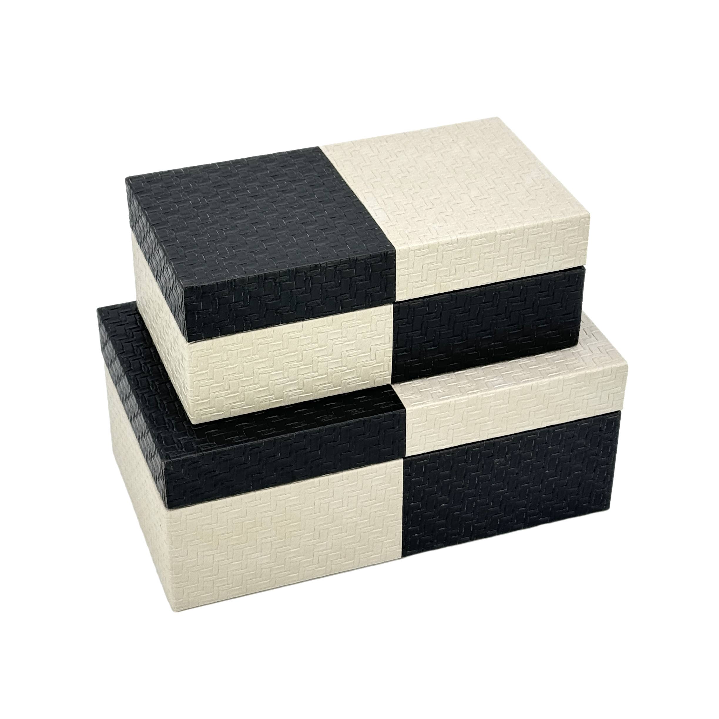 Galt International Company - Vente Boîtes décoratives - Coffret décoratif bicolore en cuir végétalien14