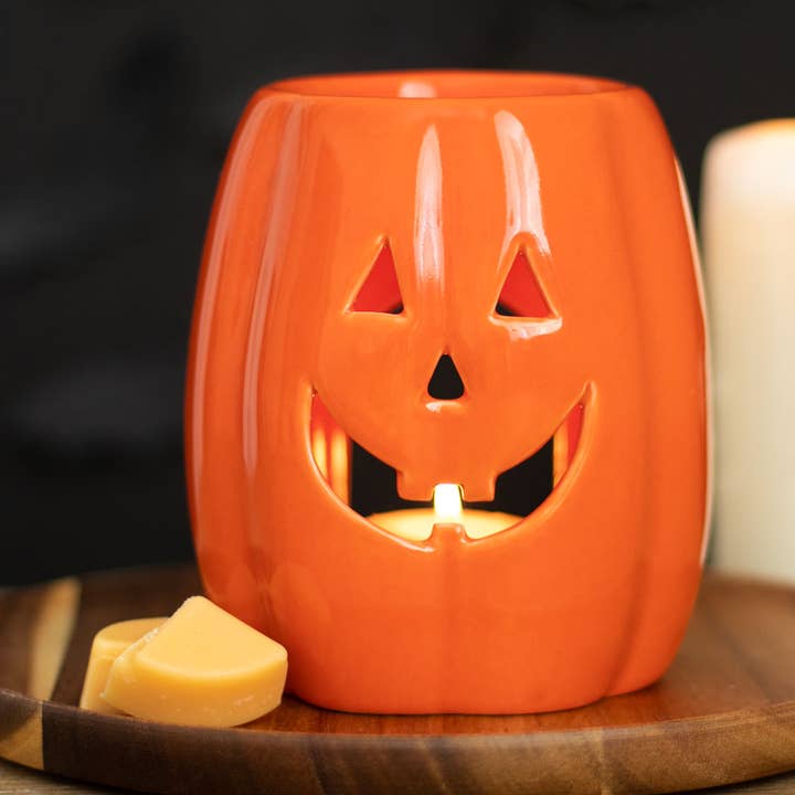 Quemador de aceite y calentador de cera para Halloween de Jack-o'-Lantern para venta al por mayor de Something Different Wholesale