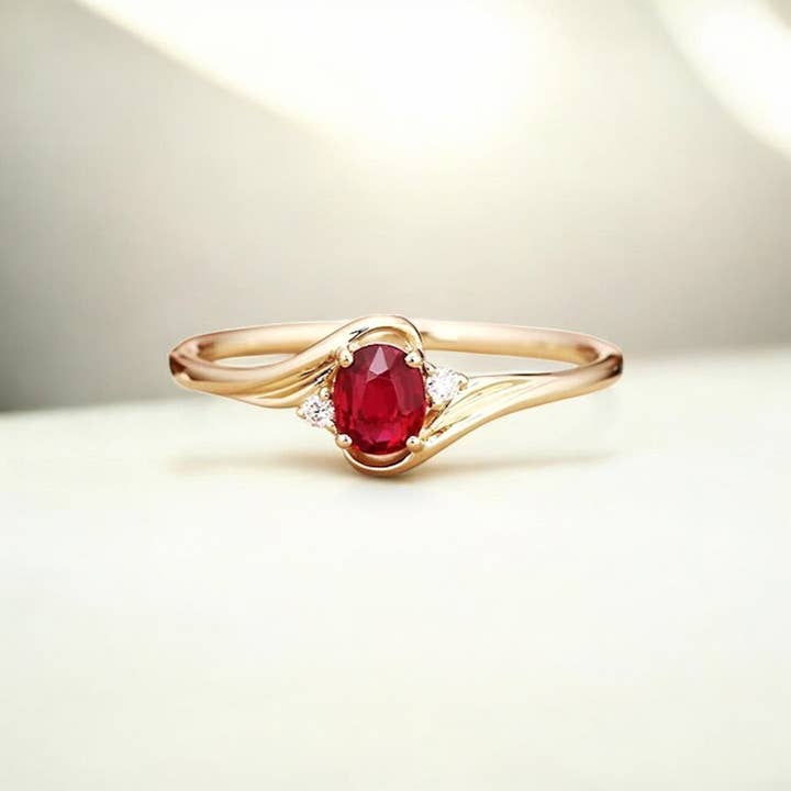GEMPARA - Wholesale Engagement ring - 0.50CT Oval cut Ruby Ring3