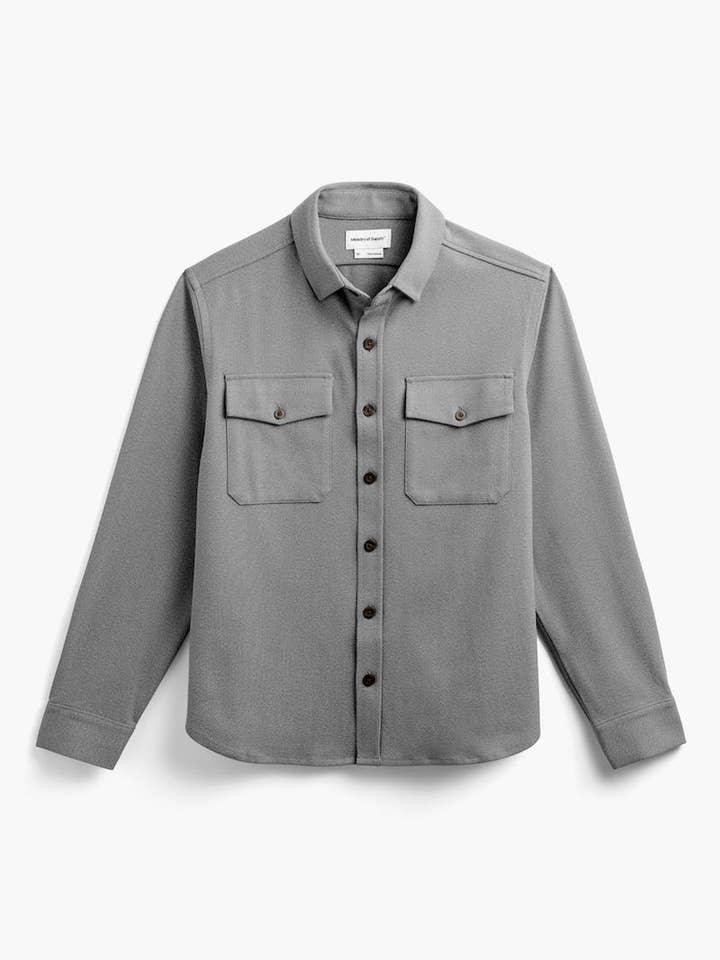 Sobrecamisa Fusion para hombre, color gris jaspeado medio para venta al por mayor de Ministry Of Supply